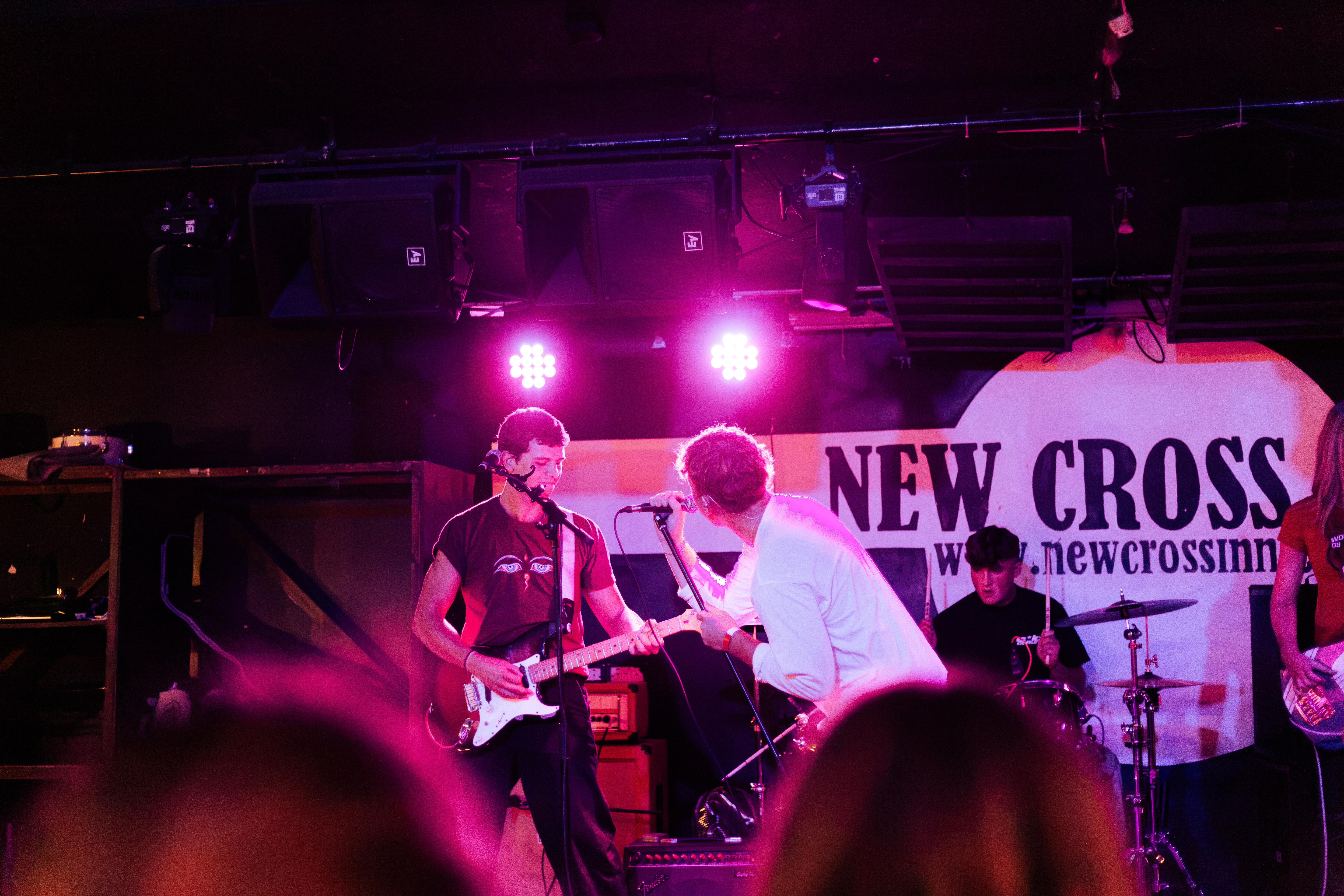 Cheap Street performing live in black and white